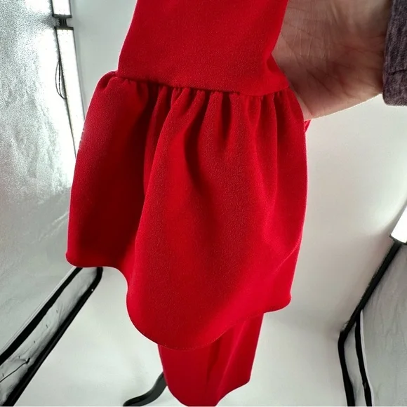 Calvin Klein midi pencil dress size 4 red bell sleeve corpcore bell sleeve